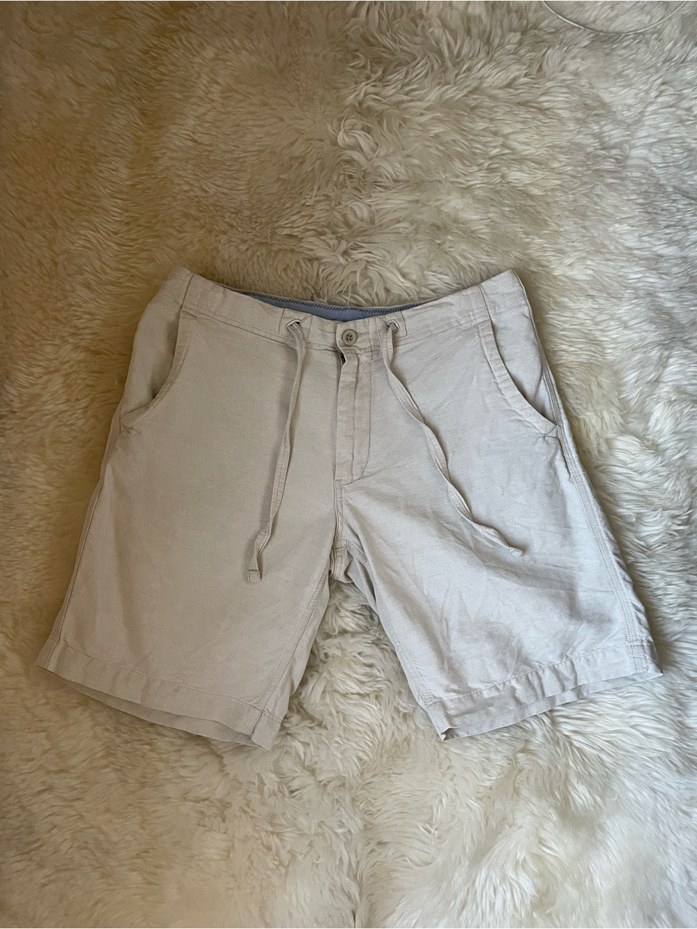 Vintage | HTF GAP beige / cream board baggy cotton linen men’s shorts